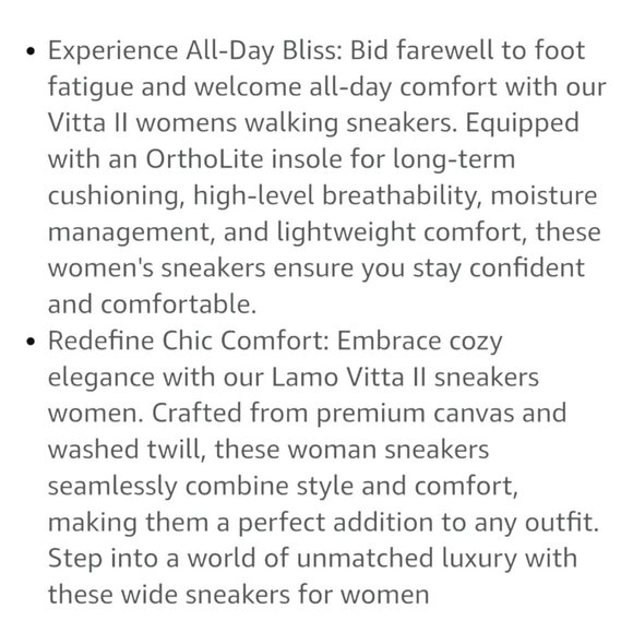 Lamo Vita II Women’s Size‎ 8 Black Canvas Walking Sneakers OrthoLite Insole NWT - Picture 5 of 16